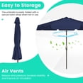 thumbnail image 6 of JUSTLET 110FT Outdoor Patio Umbrella with Crank Sysytem and 8 Sturdy Ribs, Round Umbrella for Garden, Poolside, Deck and Backyard, Navy, 6 of 8