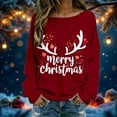 thumbnail image 3 of FUZHIQ Cute Sweatshirts for Women Christmas Snowflakes Crewneck Pullover Sweatshirt Long Sleeve Drop Shoulder Tops, 3 of 6