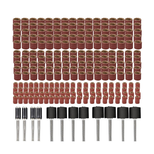 252 Pieces Drum Sander Set Sanding Drum Kit With Free Box Including 240 Pieces Drum Sander Sanding Sleeves And 12 Pieces Drum Mandrels Rotary Tool 1/8Inch 3/8Inch 1/2Inch
