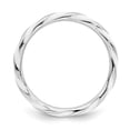 thumbnail image 2 of Sterling Silver Stackable Expressions Twisted White Enameled Ring - Size 8, 2 of 3