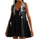 thumbnail image 1 of Vestido de Verano Casual, Vestido de Cuello en V sin Mangas Impreso Suelto Hecho de Poliéster Cómodo para el Uso Diario de Verano de Primavera, Vestido de Verano de Mujer, 1 of 5