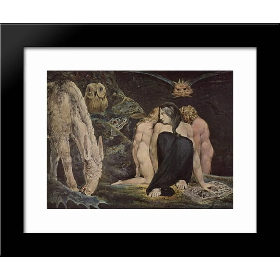 Hecate The Night of Enitharmon`s Joy 20x24 Framed Art Print by Blake, William