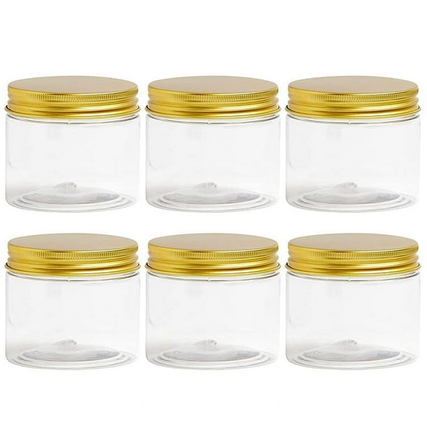 6 tarros de plástico con tapa, tarro transparente con tapa, tarro de plástico, recipiente para almacenar cosméticos, tarro para almacenar slime