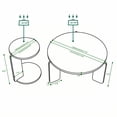 thumbnail image 5 of CQSXDA 32.68 Inch Diameter Round Black Oak Nesting Coffee Table Set Of 2 With Wear Resisting PU Paint Ideal For Living Rooms，Walnut, 5 of 9