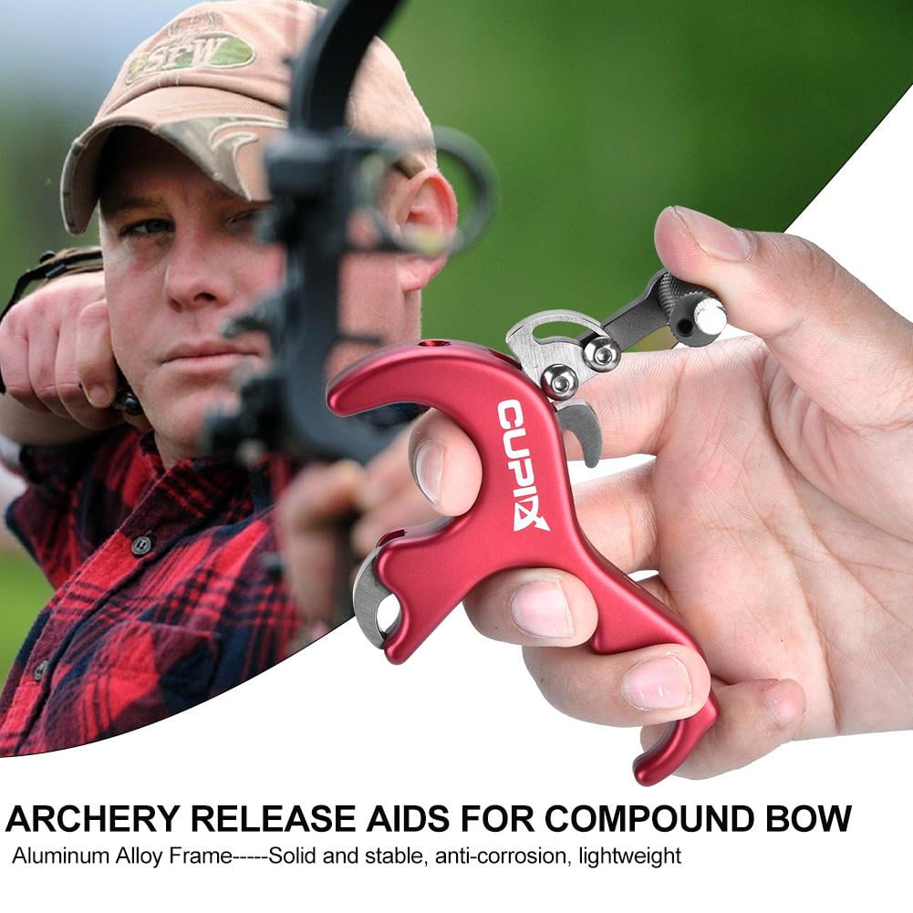 CHICIRIS Archery Release Aids 3 Finger Grip Thumb Caliper Trigger for Compound Bow Accessory