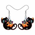 thumbnail image 2 of Pendientes colgantes de gato negro con calabaza para Halloween Yuxing Aleación chapada en oro de 18 quilates, 2 of 5
