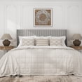 thumbnail image 2 of Frostbloom King Size Linen Fabric Platform Bed Frame with Vertical Channel Tufted Wingback Headboard, Light Gray, 2 of 7