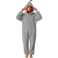 thumbnail image 5 of LEKWK Halloween Onesie Adult Funny Zip Up Cute Hooded Jumpsuit Fleece Soft Flannel Lounge Sleepwear for Cosplay Theme Party Dress Up Set, 5 of 8