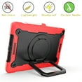 thumbnail image 3 of Kids Case for iPad 9th/ 8th/ 7th Generation 2021 2022 2019,TECH CIRCLE Heavy Duty Hybrid Shockproof 360 Rotating Stand Anti Scratch Drop-Proof Protection Case with Hand Shoulder Strap,Red+Black, 3 of 8