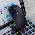 thumbnail image 2 of Computer Mouse, 2.4G Wireless Bluetooth LED Mice USB Ergonomic Gaming Mouse for Laptop Computer Golden Bluetooth DualMode Lighting, 2 of 8