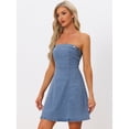 thumbnail image 2 of DARING DIVA Sleeveless Stapless Denim Dress Mini Dress XL Light Blue, 2 of 6