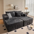thumbnail image 2 of Vcatnet 75"x62" Chaise Lounge Chair Indoor Oversized Lounge Couch Plush Upholstered Corduroy Cloud Sofa Bed for Living Room and Bedroom, Gray, 2 of 9