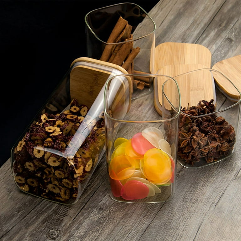 Buy Wholesale China Square Glass Food Storage Containers With Bamboo Lids  Glass Storage Jars For Rice,coffee, Tea & Food Storage Jars at USD 0.47