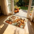 thumbnail image 6 of Hovilon 16x24 Inch Fall Pumpkin Thanksgiving Doormat, Khaki Polyester Welcome Mat, Non-Slip Washable Autumn Harvest Door Rug for Front Porch Entryway Kitchen, Indoor Outdoor Farmhouse Home Decor, 6 of 6