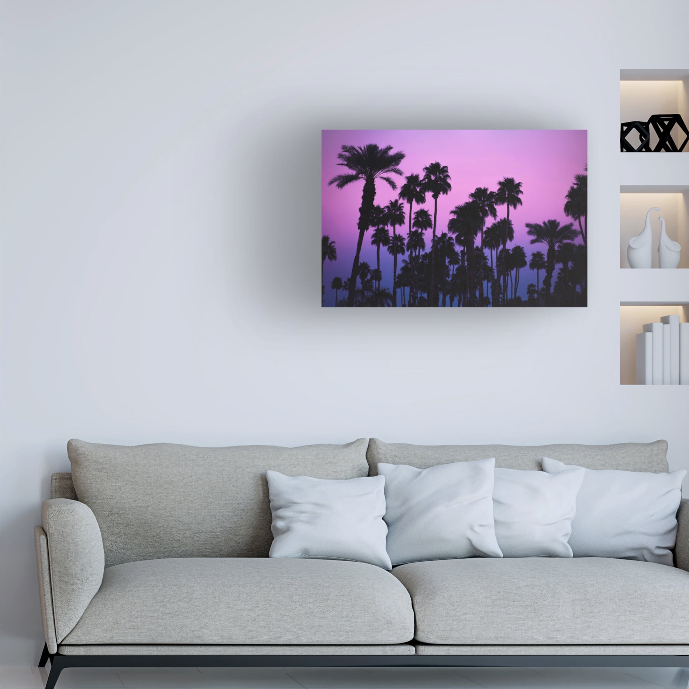 Trademark Fine Art Tim Mossholder Palms With Pink Sky Canvas Wall Art