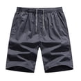 thumbnail image 4 of JSKUMAR Cargo Short for Men Elastic Waist Drawstring Summer Beach Holiday Shorts with Pockets 12 Inch Inseam Dark Gray,3XL, 4 of 9