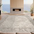 thumbnail image 2 of Design&I 9'x12' Washable Area Rug Beige Throw Faded Centerpiece Traditional Botanical Frame Vintage for Great Room, Large Living Giant Skid-Resistant, 2 of 7