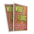 thumbnail image 4 of A-frame Sidewalk Wood Floors Sale 24" x 36" Double Sided A-Frame Sidewalk Sign, Includes 2 Plastic Inserts | Foldable Portable White Signicade Sandwich Board Signs, 4 of 5