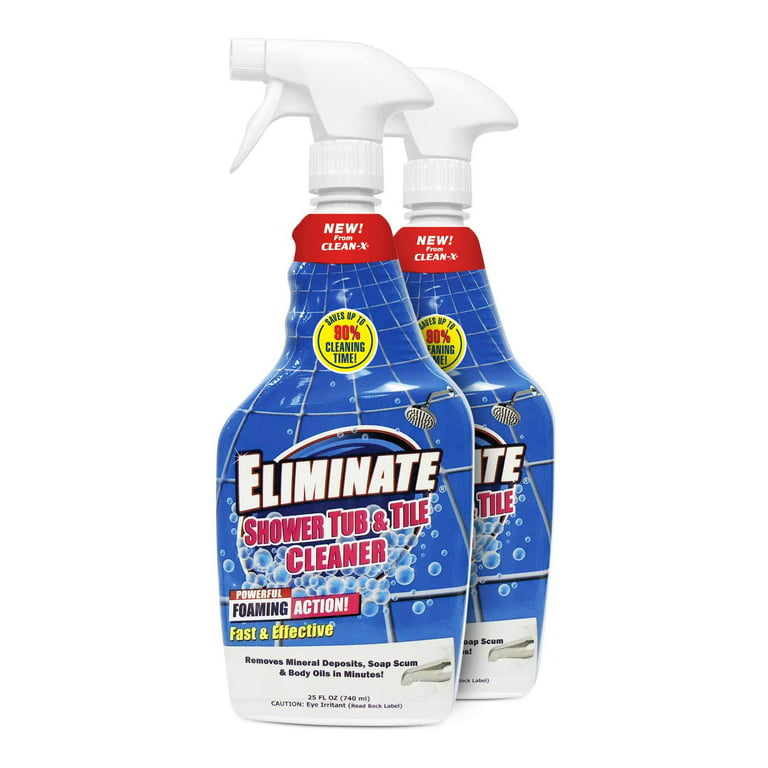 Clean-X Eliminate Shower Tub & Tile Cleaner- 32 fl oz. - Shower Cleaner.  Powerful Cleaner removes soap scum and hard water minerals by UNELKO