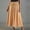 *Orange, variant on Women's Plaid Linen Blend Elastic Waist Maxi Skirt ,Vintage Casual Summer Loose Fit Skirt Black,Women's Plus L