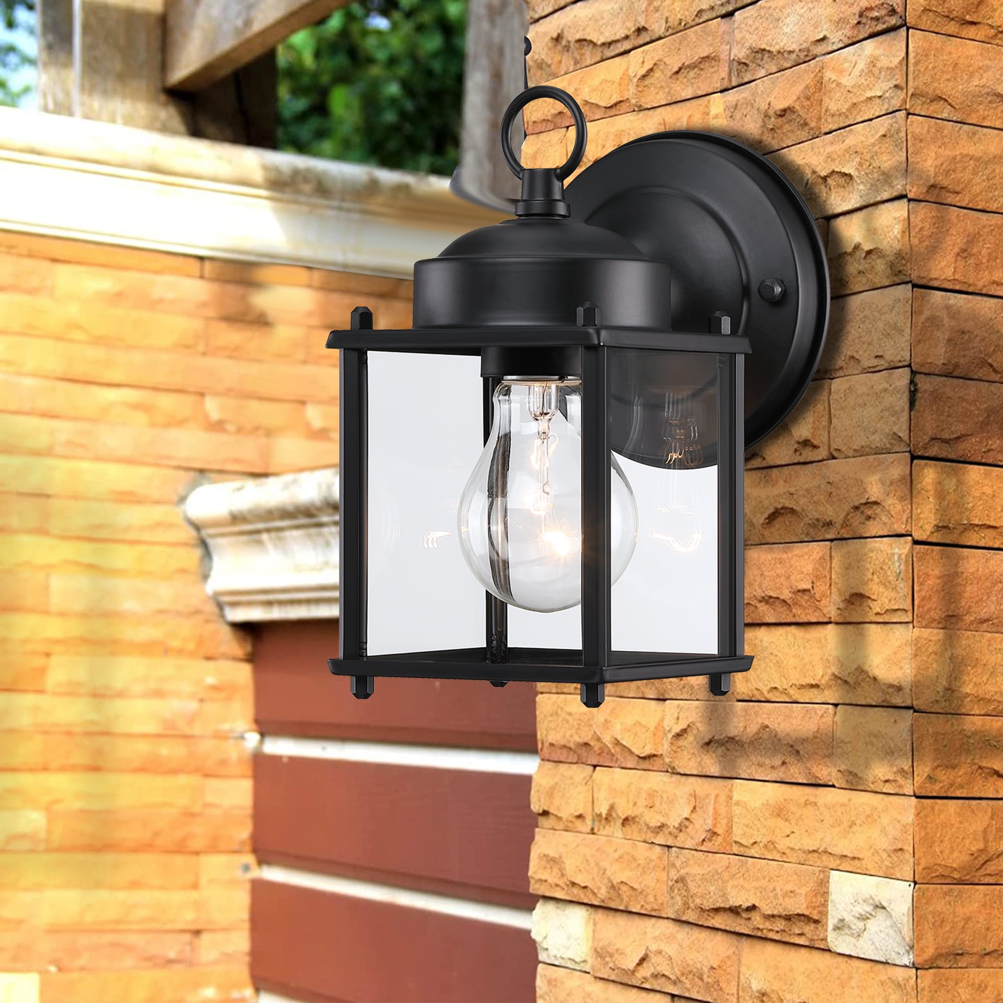 8.06"H Outdoor Wall Lights Matte Black Outdoor Light Fixtures Wall Mount Porch Lighting for House, Hallway, Garage, Doorway 2-Pack
