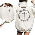 thumbnail image 2 of The Way The Truth Double Sided Hoodie – Christian Catholic Faith Hoodie, Inspirational Bible Verse Sweatshirt, Religious Gift, 2 of 7