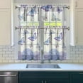 thumbnail image 3 of Butterflies and Purple Hydrangeas Kitchen Curtain Valance 3 Piece Set Short Curtain Sink Window Decor 36 Inch Small Window Treatment Tier 27.5x36 Length, 3 of 5