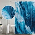 thumbnail image 3 of Blue Ocean Waves Bathroom Shower Curtains with Hooks, Blue Marble Waterproof Fabric Washable Shower Curtain for Home Hotel Bathtub Decor 36x72 Inch, 3 of 9