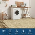 thumbnail image 4 of FairOnly 8'x10'Gallery Frame Modern Large Non Slip Area Rug Minimalist Geometric Machine Washable Low Pile Foldable Carpet for Bedroom Kitchen,Light Brown, 4 of 7