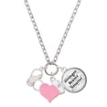thumbnail image 1 of Delight Jewelry Silvertone Cat Silhouette Heart - Light Pink Heart Nurse Strong Zoe Necklace, 1 of 4