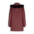 thumbnail image 6 of ClodeEU Women's Puffer Hooded Jacket, Lightweight Mid-Length Winter Puffer Coat With Pockets Wine,Womens Plus XXL, 6 of 9