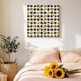 thumbnail image 4 of Farmhouse Sunflower Canvas Wall Art for Living Room, Rustic Yellow Honey Bees Black White Buffalo Plaid Poster Print Painting for Bedroom Office Home Decoration Wall Pictures Prepare To Hang 10"x10", 4 of 9