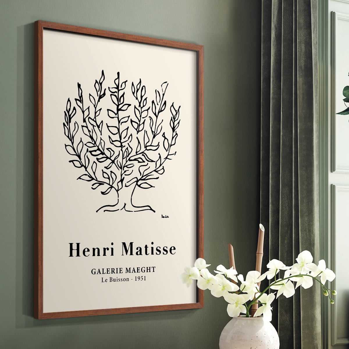 Matisse CXLVIII Framed Print in Brown Solid Wood 22 x 28 Framed Print