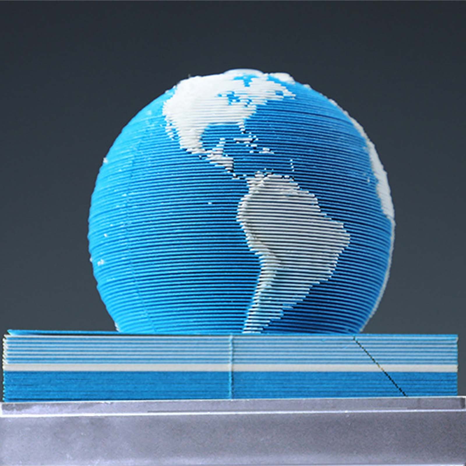 3D Art Calendar Memo Pad 2026,Creative Time Piece Calendar Earth with Light DIY Paper Carving Note Desktop Decoration Gift