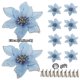 thumbnail image 3 of 10/5/1 piezas 14,5 cm flores artificiales de Navidad con purpurina decoración del árbol de Navidad adornos de Feliz Año Nuevo flores falsas de Navidad natal, 3 of 5