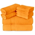 thumbnail image 1 of Gogreen 100% Cotton Bath Towel Sets of 8 Pieces, 2 Bath Towels 2 Hand Towels 4 Washcloths, Highly Absorbent Towels for Bathroom, Gym, Hotel (Orange), 1 of 8