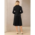 thumbnail image 5 of DARING DIVA Women's 2Pcs Double Breasted Blazers and A-Line Skirts Set L Black, 5 of 7