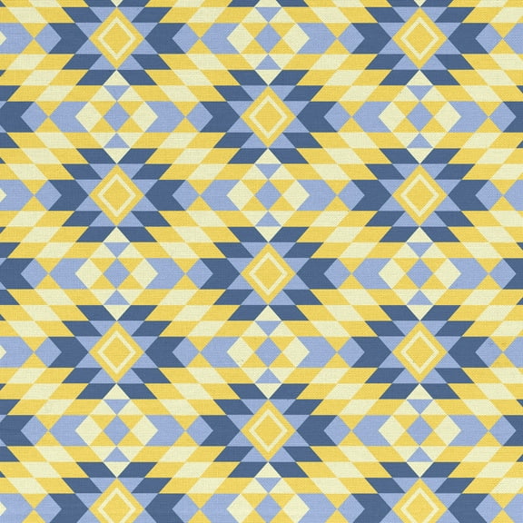 David Textiles 44" x 1 yard Cotton Kilim Pattern Pre-Cut Fabric, Yellow