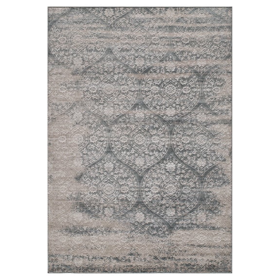 Momeni Distressed Design Flowers Traditional Area Rugs, Gray, 2'x3'