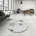 thumbnail image 4 of Ahgly Company Machine Washable Indoor Square Transitional Platinum Gray Area Rugs, 4' Square, 4 of 7