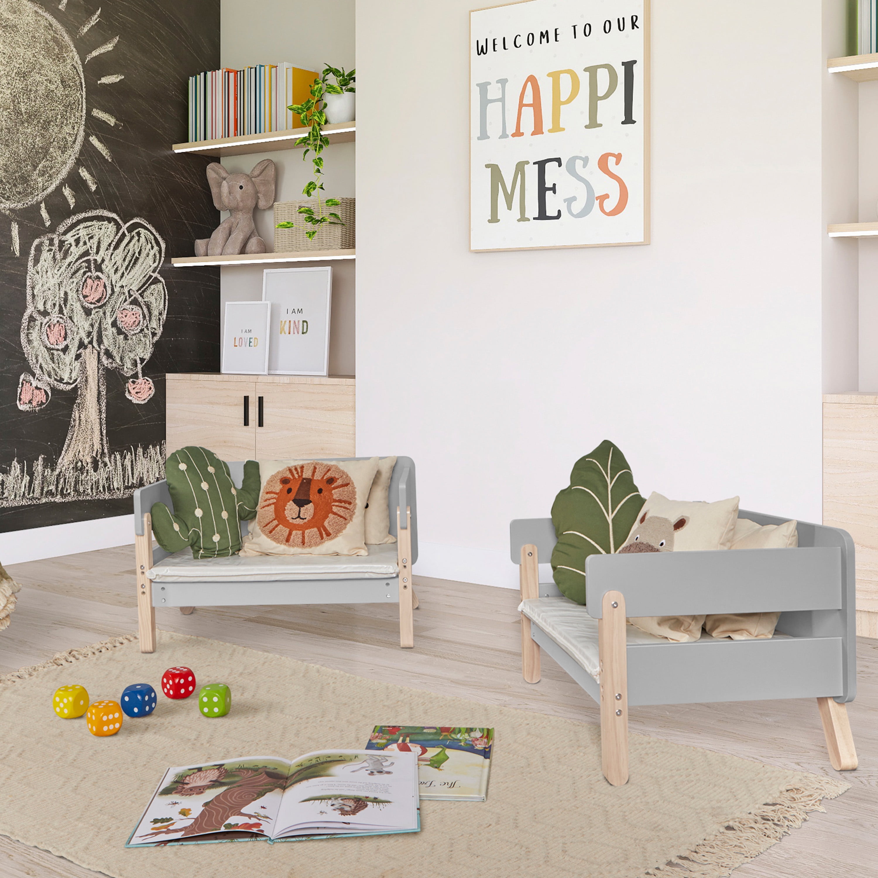 JPMA & Greenguard Gold Certified Dream on Me Osko Convertible Toddler Bed made with Sustainable New Zealand Pinewood, Gray