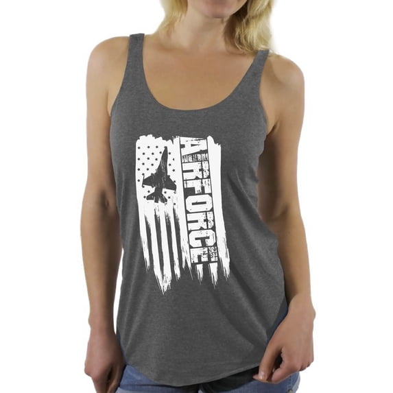 Awkward Styles American Flag Airforce Women Racerback Tank Top One Nation Pro America Airforce Women Shirt I'm American 4th of July Airforce Tank for Women USA Gifts Patriotic Airforce Women Top