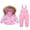 Pink, variant on Boys Girls Snow Suit Winter Snowsuit Padded Warm 2 Piece Outfits Zip Up Puffer Hooded Ski Jacket and Snowboarding Pants