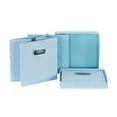 thumbnail image 5 of Household Essentials Storage Bins with Lids and Chromed Grommet Handles, Set of 2, Light Blue Textured Linen Look, Fits Standard Cube Shelves, 5 of 5