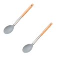 thumbnail image 1 of Oleegame 2PC Kitchen Utensils Set Kitchen Utensils Heat Silicone Cooking Utensils Non Stick Silicone Spatula With Hole Kitchen Tongs Serving Spoons For Kitchen Gray, 1 of 3