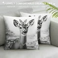 thumbnail image 3 of MDO HGOD DESIGNS 18 X 18 Inch Cotton Linen Decorative Throw Pillow Cover Cushion Case, Deer Elk Grey, 3 of 5