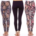 thumbnail image 1 of White Mark Women's 3-Pack Soft Stretchable Printed Leggings, 1 of 2