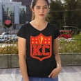thumbnail image 4 of Kansas Shield Women's V-Neck T-shirt Champions Game Day Fantasy Football K.C. Fan, 4 of 7