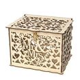thumbnail image 5 of Caja de tarjeta de boda con cerradura Caja de regalo de madera rústica Portatarjetas para recepción de aniversario de boda Fiesta de bienvenida al bebé brillar Electrónica, 5 of 5