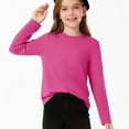 thumbnail image 4 of Otqutp 5-14 Years Girls Long Sleeve T Shirts Kids Fall Fashion Tops Crewneck Basic Tees Girls Shirts Cotton T-Shirts Loose Tunic Tops (b-Hot Pink,11-12 Years), 4 of 6